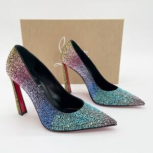 Christian Louboutin Condora Strass Rainbow Crystal 100 Stiletto Heels EU 36.5